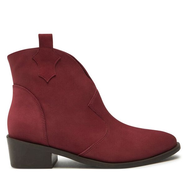 Kowbojki R.Polański. Czerwone botki damskie R.Polański, bez obcasa, na słupku, bez zapięcia. Za 339.99 zł.