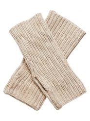 MOSS COPENHAGEN Ocieplacze "Galine Rachelle" w kolorze beżowym rozmiar: onesize. Brązowe rękawiczki damskie Moss Copenhagen, bez wzorów, prążkowane. Za 65.69 zł.