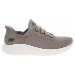 Buty do chodzenia damskie Skechers 117500TPE. Szare obuwie sportowe damskie Skechers, z materiału, bez zapięcia, trekkingowe. Za 509.00 zł.