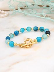 L'Atelier de Gaia Pozłacana bransoletka z opalem rozmiar: onesize. Żółte bransoletki damskie L'Atelier de Gaia, pozłacane. Za 46.45 zł.