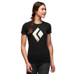 Koszulka sportowa damaska Black Diamond CHALKED UP TEE z krótkim rękawem. Czarne koszulki sportowe damskie Black Diamond, xs, bez wzorów, bez ramiączek, trekkingowe. Za 190.50 zł.