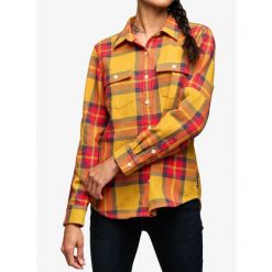 Koszula turystyczna damska Black Diamond Project Twill LS Shirt. Żółte koszule damskie Black Diamond, bez wzorów, sportowe, bez kołnierzyka, bez ramiączek. Za 312.99 zł.