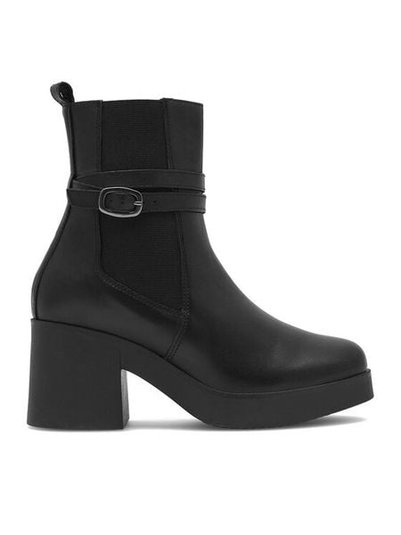 Lasocki Botki VELIA EST-VELIA-02 Czarny. Czarne botki damskie Lasocki, z materiału, bez obcasa, na słupku, bez zapięcia. Za 299.99 zł.