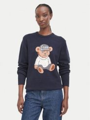 Guess Sweter W6BR84 Z1927 Granatowy Regular Fit. Niebieskie swetry klasyczne damskie Guess, m, z wiskozy, bez kołnierzyka. Za 394.99 zł.