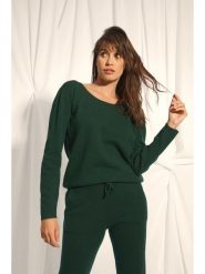 Just Cashmere Kaszmirowy sweter "Fiona" w kolorze ciemnozielonym rozmiar: S. Zielone swetry klasyczne damskie Just Cashmere, s, z kaszmiru, bez kołnierzyka. Za 354.10 zł.