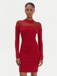 Guess Sukienka dzianinowa W6RK98 Z2YJ2 Czerwony Slim Fit. Czerwone sukienki damskie Guess, z aplikacjami, z dzianiny, bez ramiączek. Za 529.99 zł.