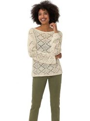 Heine Sweter w kolorze beżowym rozmiar: 50. Brązowe swetry klasyczne damskie Heine, z bawełny, bez kołnierzyka. Za 96.14 zł.