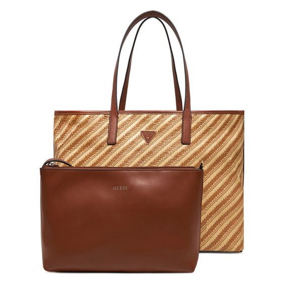 Torebka Guess. Brązowe shopper bag Guess, bez dodatków. Za 339.99 zł.