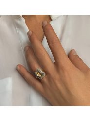Les Petites Précieuses Pozłacany pierścionek z kamieniami szlachetnymi rozmiar: 56. Zielone pierścionki damskie Les Petites Précieuses, z ametystem, pozłacane. Za 342.60 zł.