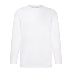 Koszulka Z Długim Rękawem Dla Dorosłych Unisex Valueweight. Białe bluzki damskie Fruit of the Loom, m, bez wzorów, sportowe, bez kołnierzyka, bez ramiączek. Za 42.99 zł.