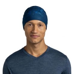 Czapka BUFF ECOSTRETCH BEANIE ONEY. Niebieskie czapki damskie Buff, bez wzorów, z elastanu. Za 114.40 zł.