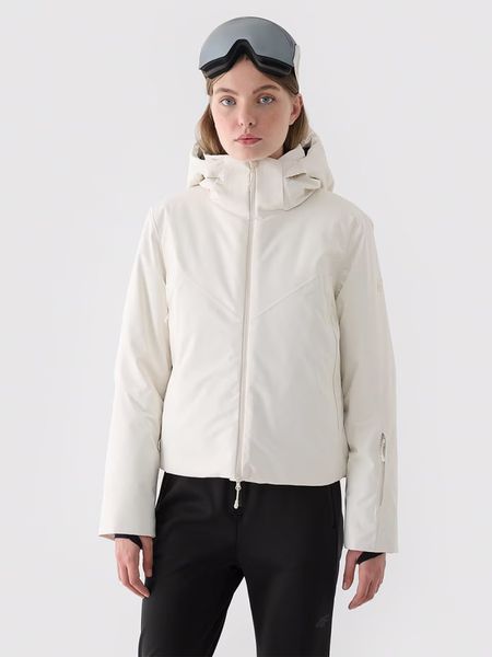 4F Kurtka narciarska w kolorze kremowym rozmiar: L. Brązowe kurtki sportowe damskie 4F, l, bez wzorów, bez kaptura. Za 612.06 zł.