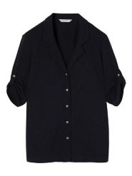 TATUUM Bluzka "Tetini" w kolorze granatowym rozmiar: S. Niebieskie bluzki damskie TATUUM, s, bez wzorów, bez kołnierzyka, bez ramiączek. Za 106.38 zł.