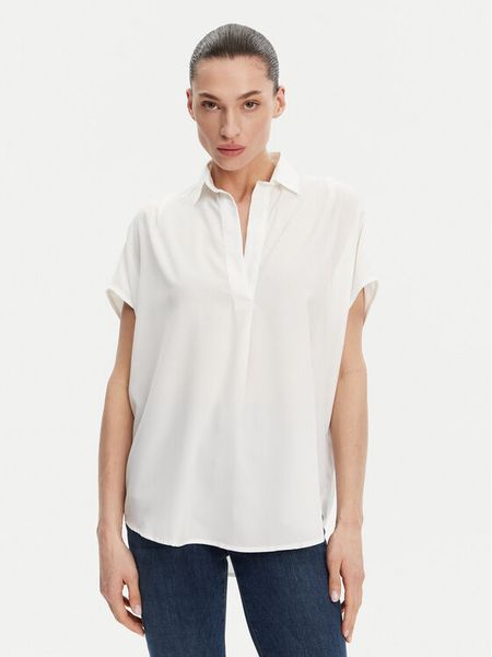 French Connection Bluzka 72MZN Biały Relaxed Fit. Białe bluzki damskie French Connection, s, bez wzorów, z syntetyku, bez kołnierzyka, bez ramiączek. Za 129.99 zł.
