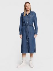Lee Sukienka koszulowa Eyelet L50MCULA 112321266 112321266 Niebieski Regular Fit. Niebieskie sukienki damskie Lee, bez wzorów, z bawełny, bez ramiączek. Za 259.99 zł.