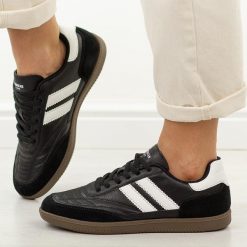 Czarne półbuty damskie American Club RD34. Czarne obuwie sportowe treningowe American CLUB, z jeansu. Za 179.00 zł.