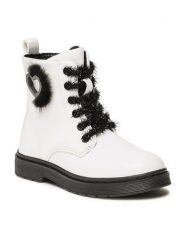 Nelli Blu Trapery CM211112-75 Biały. Białe kozaki dziewczęce Nelli Blu, bez wzorów, ze skóry, bez obcasa, bez zapięcia. Za 139.99 zł.