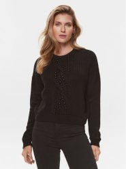 Liu Jo Sweter MF3005 MA51I Czarny Regular Fit. Czarne swetry klasyczne damskie Liu Jo, s, z syntetyku, bez kołnierzyka. Za 699.99 zł.