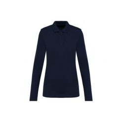 Damska koszulka polo z długim rękawem z suprimy Kariban Premium. Niebieskie koszulki damskie KARIBAN, bez wzorów, z bawełny, bez kołnierzyka, bez ramiączek. Za 173.00 zł.