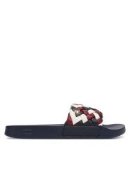 Tommy Hilfiger Klapki Th Cornrow Pool Slide FW0FW09039 Kolorowy. Klapki damskie Tommy Hilfiger, bez wzorów, ze skóry, bez obcasa, bez zapięcia. Za 209.99 zł.