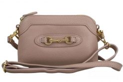 Listonoszka skórzana BARBERINI'S pudrowy róż 967-18. Czerwone shopper bag Barberinis, z aplikacjami, ze skóry, małe, bez dodatków. Za 189.99 zł.