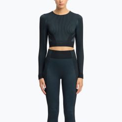 Longsleeve Reebok RBK Lab Seamless Crop. Czarne koszulki sportowe damskie REEBOK FITNESS, bez wzorów, bez ramiączek, na fitness i siłownię. Za 259.99 zł.