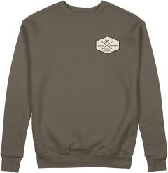 Bluza z naszywką – okrągły dekolt / dla dorosłych (oliwkowa zieleń). Zielone bluzy damskie SURF MONKEY, l, z aplikacjami, z bawełny, bez kaptura. Za 269.95 zł.