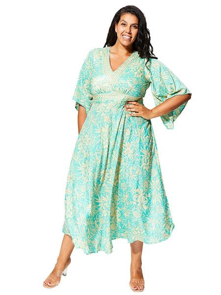 Aller Simplement Sukienka w kolorze miętowym rozmiar: 42/44. Zielone sukienki damskie Aller Simplement, bez wzorów, klasyczne, bez ramiączek. Za 144.92 zł.