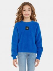 Calvin Klein Jeans Sweter Monogram IG0IG02217 Niebieski Regular Fit. Niebieskie swetry dziewczęce Calvin Klein Jeans, bez wzorów, z jeansu, bez kołnierzyka, bez ramiączek. Za 339.99 zł.