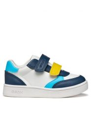 Geox Sneakersy B Eclyper Boy B555LA 000BC CB41Z Biały. Białe buty sportowe chłopięce Geox, ze skóry, bez zapięcia. Za 179.99 zł.