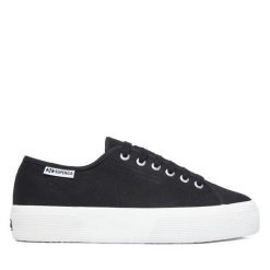 Tenisówki Superga. Czarne trampki damskie Superga, bez wzorów, bez zapięcia. Za 299.99 zł.