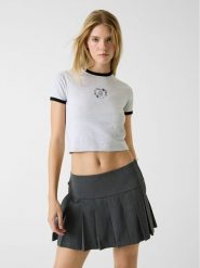 Guess Jeans T-Shirt 180329 Szary Classic Fit. Szare t-shirty damskie Guess Jeans, xxl, z aplikacjami, z jeansu, bez kołnierzyka. Za 159.00 zł.