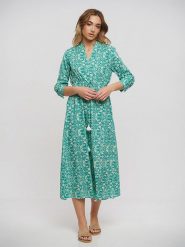 BLE Sukienka w kolorze turkusowym rozmiar: onesize. Niebieskie sukienki damskie BLE, z aplikacjami, z bawełny, bez ramiączek. Za 92.42 zł.