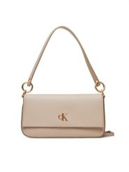 Calvin Klein Torebka Minimal Monogram Shoulder Pouch LV04K3161G Écru. Torebki klasyczne damskie Calvin Klein, ze skóry, bez dodatków. Za 289.99 zł.
