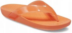 Japonki Dla Dorosłych Crocs Splash Glossy Flip. Brązowe klapki damskie Crocs, bez wzorów, z materiału, bez obcasa, bez zapięcia. Za 99.99 zł.