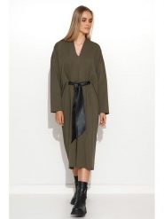 Makadamia Sukienka w kolorze khaki rozmiar: 36/38. Brązowe sukienki damskie Makadamia, z aplikacjami, ze skóry, bez ramiączek. Za 74.81 zł.