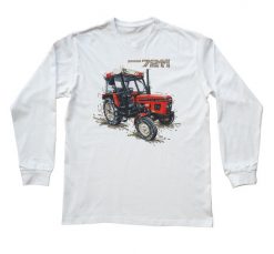 Zetor 7211 — bluzka z długim rękawem. Białe bluzki damskie nikiniki, l, bez wzorów, z bawełny, biznesowe, bez kołnierzyka, bez ramiączek. W wyprzedaży za 75.65 zł.