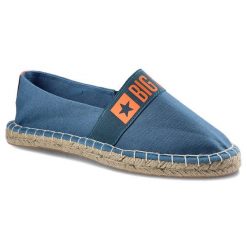 Niebieskie Espadryle Big Star Lekkie Damskie Buty. Niebieskie espadryle damskie Big Star, z aplikacjami, z jeansu, bez obcasa. Za 89.99 zł.