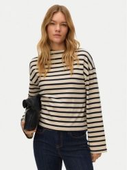 Vero Moda Bluzka Urena 10339132 Beżowy Oversize. Brązowe bluzki damskie Vero Moda, s, bez wzorów, z bawełny, bez kołnierzyka, bez ramiączek. Za 179.99 zł.