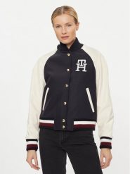 Tommy Hilfiger Kurtka bomber WW0WW39152 Granatowy Regular Fit. Niebieskie kurtki damskie Tommy Hilfiger, bez wzorów, z wełny, bez kaptura. Za 2,019.00 zł.