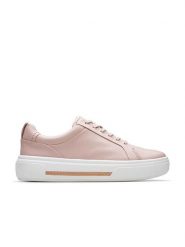 Clarks Skórzane sneakersy ''Hollyhock Walk" w kolorze jasnoróżowym rozmiar: 39,5. Różowe obuwie sportowe damskie Clarks, bez zapięcia. Za 294.28 zł.