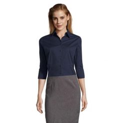 Koszula damska Sol's Effect. Niebieskie koszule damskie SOL'S, l, bez wzorów, z bawełny, eleganckie, bez kołnierzyka, bez ramiączek. Za 162.65 zł.