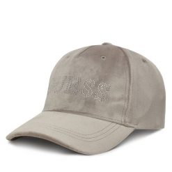 Czapka z daszkiem Guess. Szare czapki z daszkiem damskie Guess, z aplikacjami. Za 129.99 zł.
