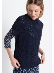 More & More Sweter w kolorze granatowym rozmiar: 46. Niebieskie swetry klasyczne damskie More & More, z bawełny, bez kołnierzyka. Za 86.99 zł.