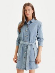 Calvin Klein Jeans Sukienka jeansowa LV047F671G Niebieski Regular Fit. Niebieskie sukienki damskie Calvin Klein Jeans, bez wzorów, z bawełny, bez ramiączek. Za 489.99 zł.