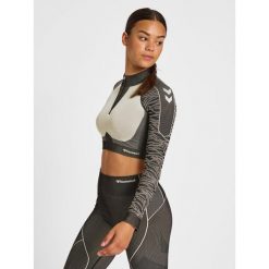 Damska bluza z zamkiem 1/2 crop Hummel MT Mila. Czarne bluzy damskie Hummel, bez wzorów, bez kaptura. W wyprzedaży za 213.50 zł.