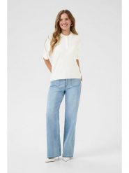 Kaffe Koszulka polo w kolorze kremowym rozmiar: M. Brązowe koszulki damskie Kaffe, m, bez wzorów, bez kołnierzyka, bez ramiączek. Za 87.19 zł.