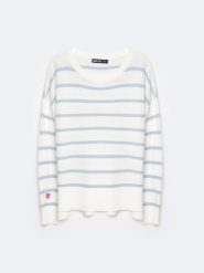 Sweter damski bawełniany błękitny Heartelia 400. Niebieskie swetry klasyczne damskie Big Star, l, z bawełny, bez kołnierzyka. W wyprzedaży za 99.99 zł.