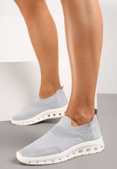 Szare Wsuwane Buty Sportowe z Elastyczną Cholewką do Kostki Asigruna. Szare obuwie sportowe casual damskie Renee. Za 44.99 zł.