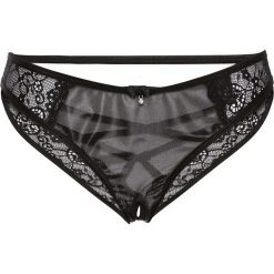 Figi "ouvert" bonprix czarny. Czarne figi bonprix, w paski, z materiału. Za 29.99 zł.